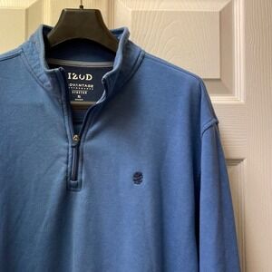 IZOD Advantage Performance Stretch Men's XL Blue Sweatshirt Pullover 1/4 Zip L/S